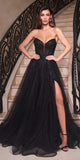 Ladivine CD0230W Long Strapless Layered Tulle Bridal Gown