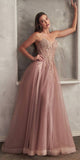 Ladivine CD0230W Long Strapless Layered Tulle Bridal Gown