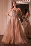 Ladivine CD0234 Long Lace and Tulle A-Line Ball Gown