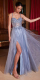 Ladivine CD0234 Long Lace and Tulle A-Line Ball Gown