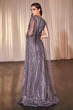 Ladivine CD0239 Long Sleeve Fully Beaded Sheath Gown