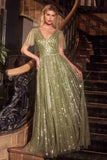 Ladivine CD0241 Dress Sequin Embellished A-Line Gown