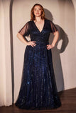 Ladivine CD0241 Dress Sequin Embellished A-Line Gown