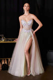 Ladivine CD2418 Ethereal and Enchanting A-Line Floral Applique Gown