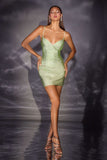 Ladivine CD2424 Fitted Sleek Silhouette Shimmering Fitted Dress