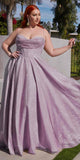 Ladivine CD252 Floor Length Lace Up Glitter A-Line Ball Gown