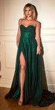 Ladivine CD252 Floor Length Lace Up Glitter A-Line Ball Gown