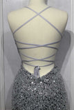 Ladivine CD258 Floor Length Iridescent Fitted Sequin Gown