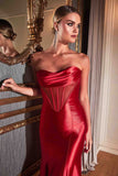 Cinderella Divine CD294 Strapless Satin Corset Mermaid Gown