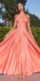 Ladivine CD323 Long Interchangeable Strap Satin A-Line Dress