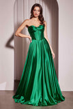 Ladivine CD378 Dress Strapless Satin A-Line Gown