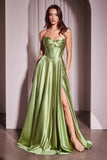 Ladivine CD378 Dress Strapless Satin A-Line Gown