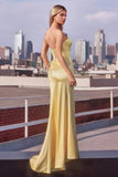 Ladivine CD381 Dress Cut Out Fitted Satin Gown