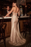 Ladivine CD382 Dress Strapless Stretch Taffeta Embellished Prom Gown