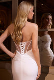 Ladivine CD384W Fitted Bridal Gown Strapless Sweetheart Neck