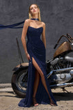 Ladivine CD388 Strapless Draped Neckline Evening Gown