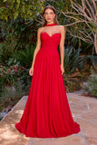 Ladivine CD395 Outdoor Soirees A-line Flowy Strapless Dress