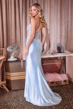 Ladivine CD405 Captivating 3D Floral Applique Fitted Satin Gown