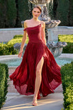 Ladivine CD409 One Shoulder Flowing Luminescent Chiffon A-Line Dress