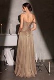 CLEARANCE - Ladivine CD409 One Shoulder Luminescent Chiffon A-Line Navy Dress (Size 14, 16)