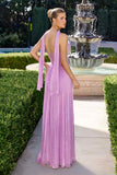 CLEARANCE - Ladivine CD410 Luminescent Chiffon Strapless Lavender Dress (Size 16)