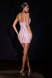 Ladivine CD647 Wave Inspired Pattern Fitted Mini Dress