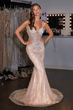 Ladivine CD658 Dazzling Fitted Plunging Sweetheart Fitted Overskirt Gown
