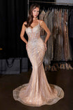 Ladivine CD658 Dazzling Fitted Plunging Sweetheart Fitted Overskirt Gown