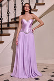 Ladivine CD668 Sculpted Satin Corset Bodice Timeless A-Line Ball Gown