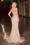 Ladivine CD677 Breathtaking One Shoulder Beaded Formal Gown