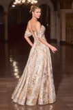 Ladivine CD682 Off the Shoulder Beaded Bodice Ball Gown