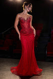 Ladivine CD715 Red Carpet Glamour Fitted Mermaid Gown