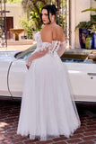 Ladivine CD717W Strapless A-Line Gown Lace Applique Tulle Skirt