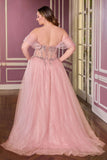Ladivine CD721C Strapless A-Line Sweetheart Corset Bodice Plus Size Dress