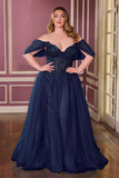 Ladivine CD721C Strapless A-Line Sweetheart Corset Bodice Plus Size Dress