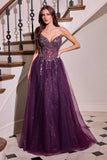 Ladivine CD721 Strapless A-Line Sweetheart Corset Bodice Formal Dress