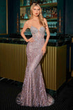 Ladivine CD728 Plunging Neckline Fit and Flare Evening Gown