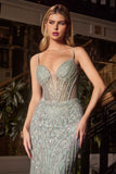 Ladivine CD759 Embellished Fit & Flare Prom Dress