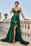 Ladivine CD773 Dress Strapless Crystal Satin Gown