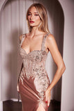 Ladivine CD775 Dress Fitted Satin & Lace Gown