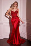 Ladivine CD776 Dress Fitted Satin and Lace Embellished Gown