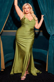 Ladivine CD796C Dress Stretch Satin Halter Fitted Curve Gown