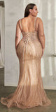 Ladivine CD845 Long Layered Tulle Embellished Rhinestone Gown