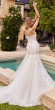 Ladivine CD858W Long Strapless Mermaid Dress Removable Sleeves