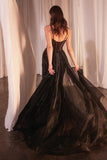 Ladivine CD863 Floor Length Fitted Beaded Tulle Fabric Red Carpet Gown