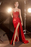 CLEARANCE - Ladivine CD868 Long Glamorous Lace Detailed Silver Gown Side Sash (Size 2)