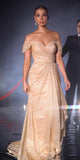 Ladivine CD878 Floor Length Off the Shoulder Glitter Gown