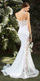 Cinderella Divine CD937W Sexy Mermaid Wedding Gown Illusion Leg Sides