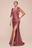 Ladivine CD943 Fitted Stretch Jersey Long Formal Dress Off Shoulder