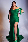 Cinderella Divine CD943C Long Fitted Stretch Jersey Formal Dress Off Shoulder